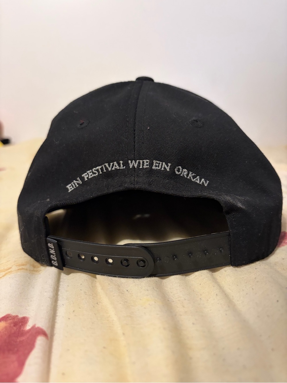 Black G.O.N.D. Skull Graphic Snapback Hat - Picture 3 of 5